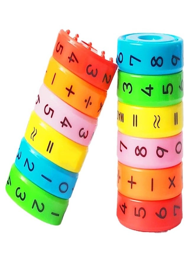 ADKD Magnetic Calculator,Magnetic Arithmetic Learning Toy,Cylinder Number and Symbol Toys Intelligence Brain Developing Toy for Kids-Multicolor (2 Math Roller) - Image 1